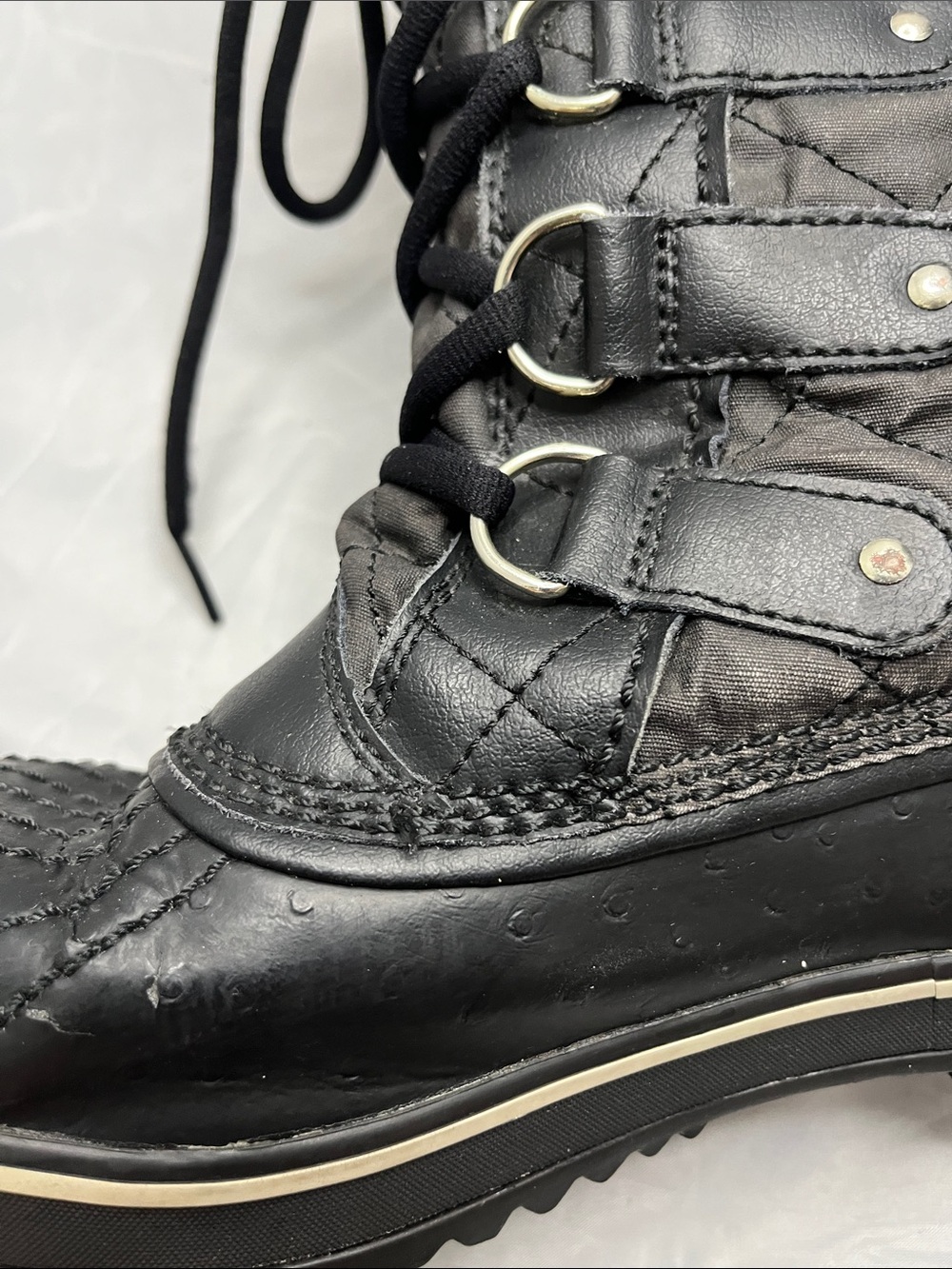 Sorel Tofino Black Quilted Lace-Up Winter Boots - Size 6.5 - Picture 14 of 16